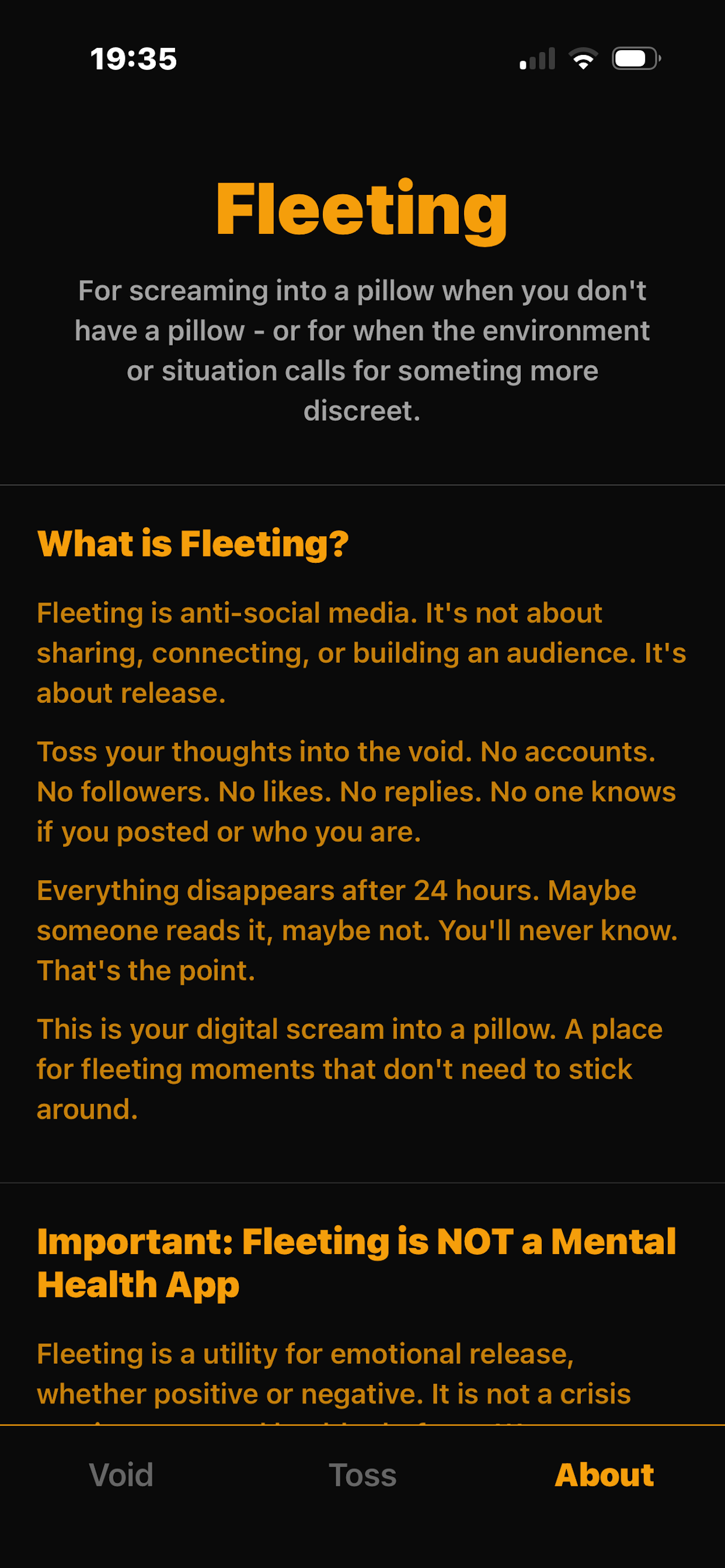 Fleeting Screenshot
